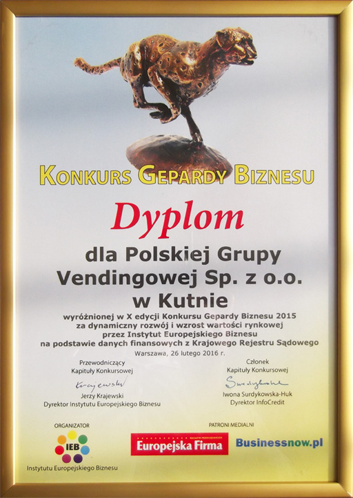 gepardy biznesu konkurs dyplom pgv